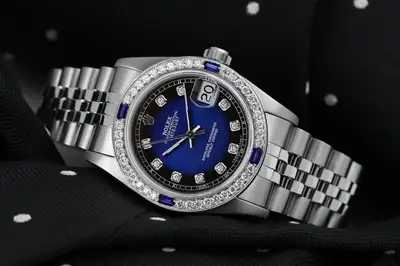 Rolex Datejust Blue Diamond Bezel Stainless