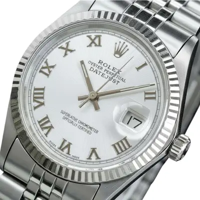 Rolex Datejust White Gold Steel Fluted