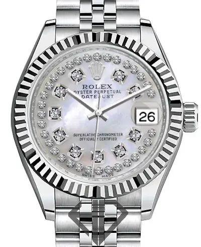 Rolex Womens Rolex Datejust SS Jubilee Ivory