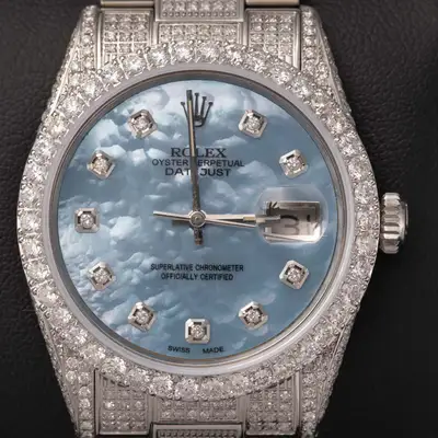 Rolex Datejust Full Diamond Oyster Blue