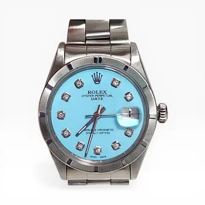 Rolex Date Blue Turquoise Steel 1501