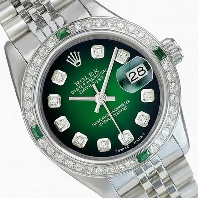 Rolex Datejust Steel Green Vignette Diamond