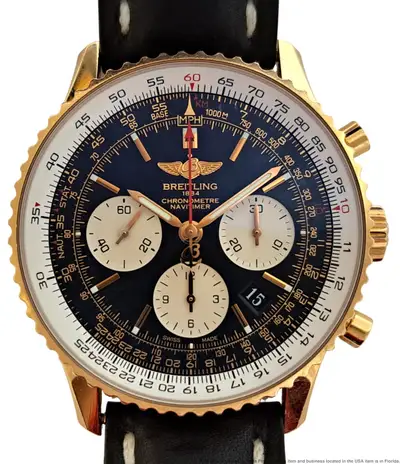 Breitling 18k Rose Gold Breitling Navitimer Chronograph