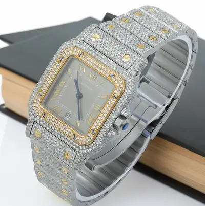 Cartier Santos 1566 Grey Roman Two
