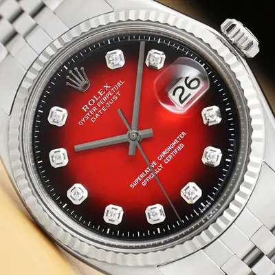 Rolex DATEJUST 1601 RED VIGNETTE DIAMOND