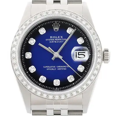 Rolex Datejust 18K Gold SS Blue