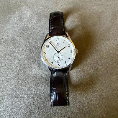 TAG Heuer Carrera White Brown Leather