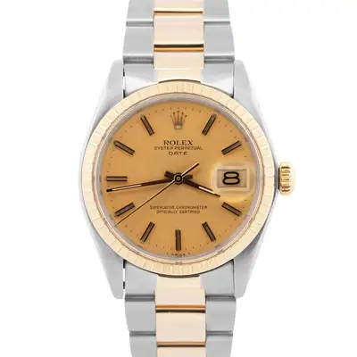 Rolex Oyster Perpetual Date CHAMPAGNE Two-Tone