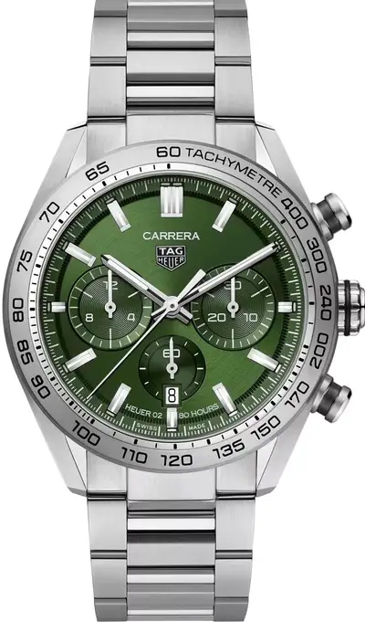 TAG Heuer Carrera CBN2A10.BA0643 Green Chronograph