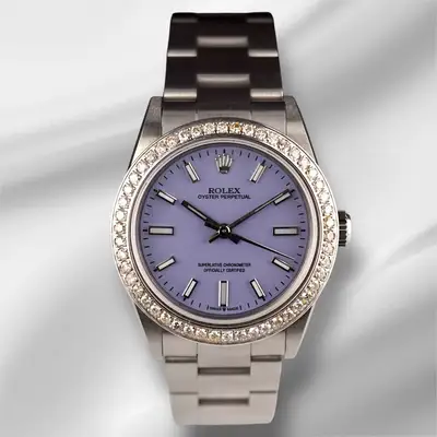 Rolex Oyster Perpetual 1ct Diamonds Steel