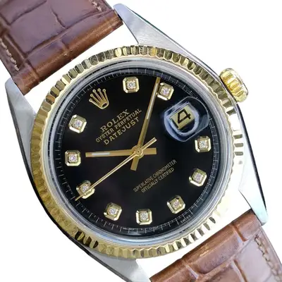 Rolex Datejust Two-Tone Black Gold Fluted
