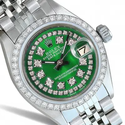 Rolex Datejust Stainless Steel Green String