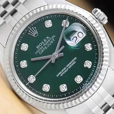 Rolex DATEJUST GREEN 18K GOLD STEEL