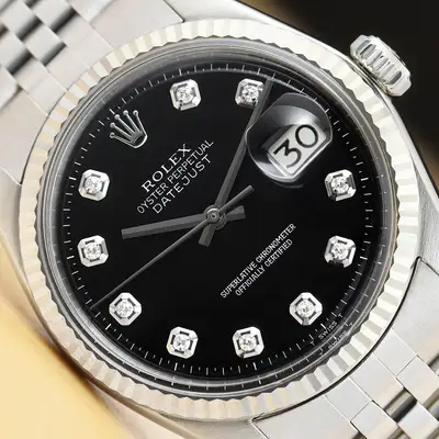 Rolex DATEJUST BLACK 18K WHITE GOLD
