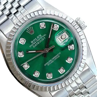 Rolex Datejust Stainless Steel Green Engine