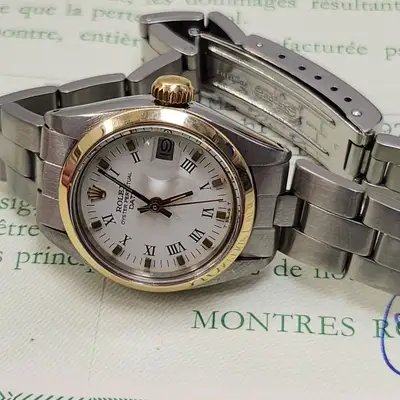 Rolex W/ Rolex Date Two Tone White
