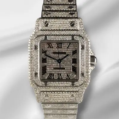 Cartier Santos Galbee Iced Out 13ct