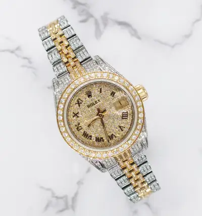Rolex Datejust Fully Diamond Bezel, Shoulders