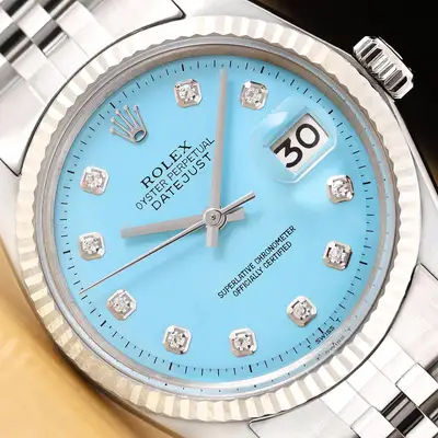 Rolex DATEJUST AQUA BLUE 18K GOLD