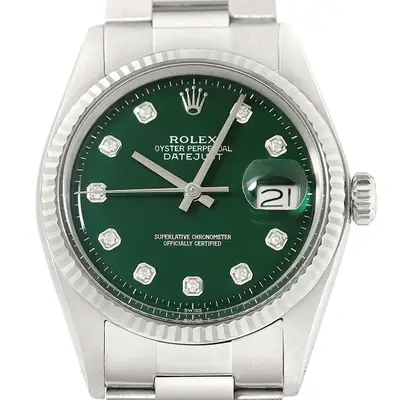 Rolex Datejust Green 18K White Gold