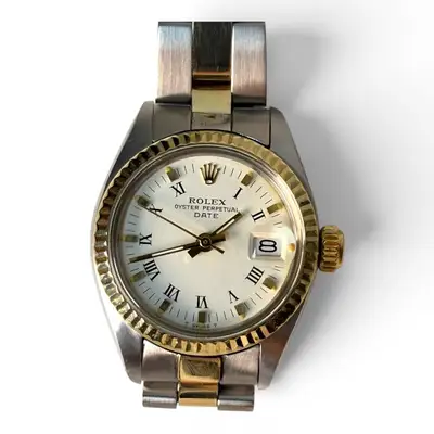 Rolex Date Two Tone Oyster White