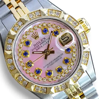Rolex Datejust Gold Steel Diamond Bezel