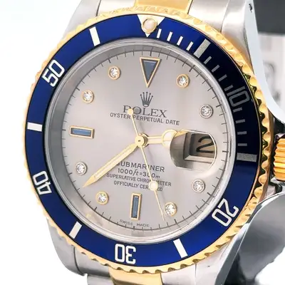 Rolex Pre-Owned Rolex Submariner Date 40mm 2 Tone Watch 16613 18k Yellow Gold, Box