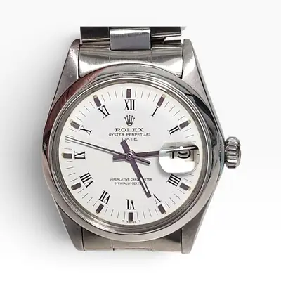 Rolex Date Steel White Roman Oyster