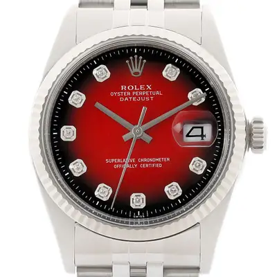 Rolex Datejust Red Vignette Diamond 18K