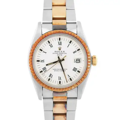 Rolex Oyster Perpetual Date WHITE ROMAN