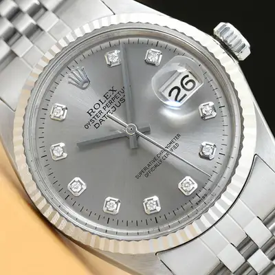 Rolex DATEJUST 1601 GRAY 18K WHITE