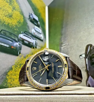 Rolex Date Yellow Gold Stainless Diamond