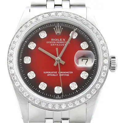 Rolex Datejust 18K Gold SS Red