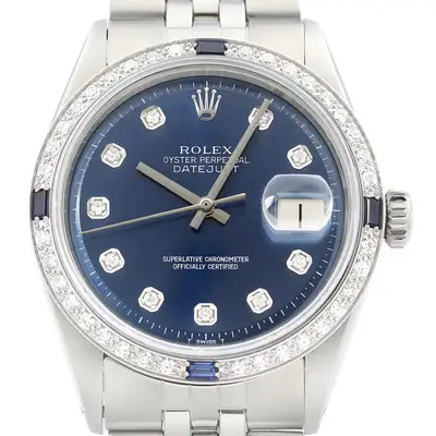 Rolex Datejust Blue Diamond Bezel 18K
