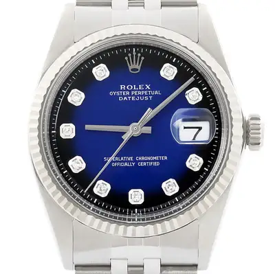Rolex Datejust 18K Gold SS Blue