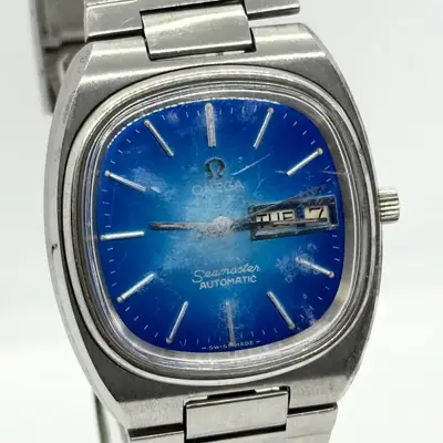 Omega Seamaster TV Screen Blue Silver