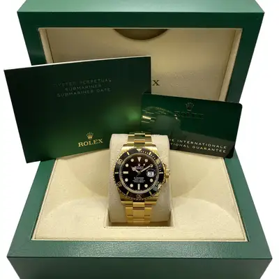 Rolex Rolex Submariner 126618LN 18K Yellow Gold Ceramic Black Dial Watch B&P