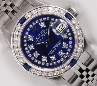 Rolex Datejust Steel Blue String Diamond