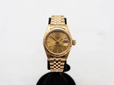 Rolex Estate $25,000 ROLEX Champagne DATEJUST 18k