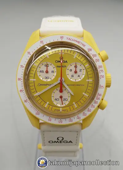 Omega Swatch Speedmaster Moonswatch Yellow White