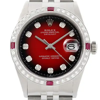 Rolex Datejust 18K Gold SS Red