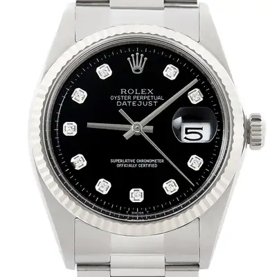 Rolex Datejust Black 18K White Gold