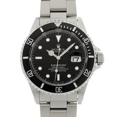 Rolex ROLEX Submariner date 16610 black WATCH 736182