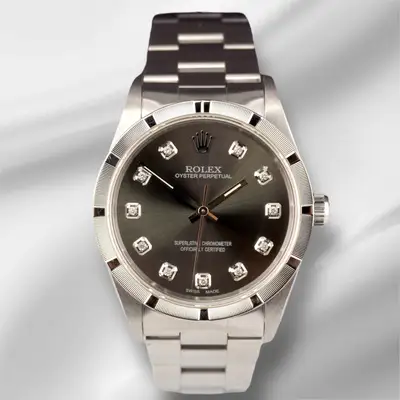 Rolex Oyster Perpetual Grey Engine Turned