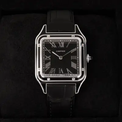 Cartier Santos Dumont Large Black Lacquer