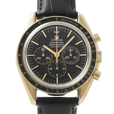 Omega Omega Speedmaster 3694.50 39mm Yellow Gold Black Wristwatch #WW570