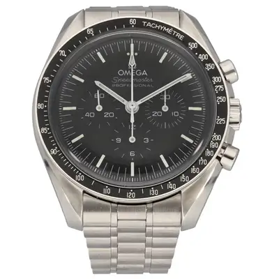 Omega Omega Speedmaster Stainless Steel Watch 40mm Case Black Dial With 18.5cm Strap