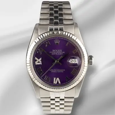 Rolex Datejust Steel Fluted Purple