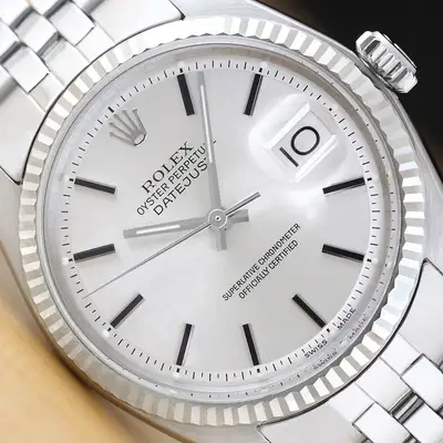 Rolex DATEJUST SILVER 18K WHITE GOLD