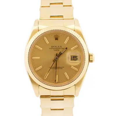 Rolex Oyster Perpetual Date CHAMPAGNE 14K